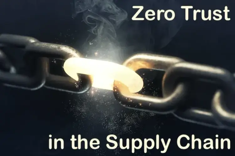 Image with a chain that describes the zero trust in supply chain